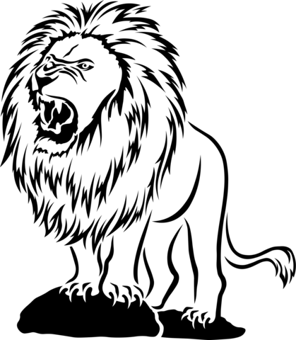 Roaring Lion Coloring Page